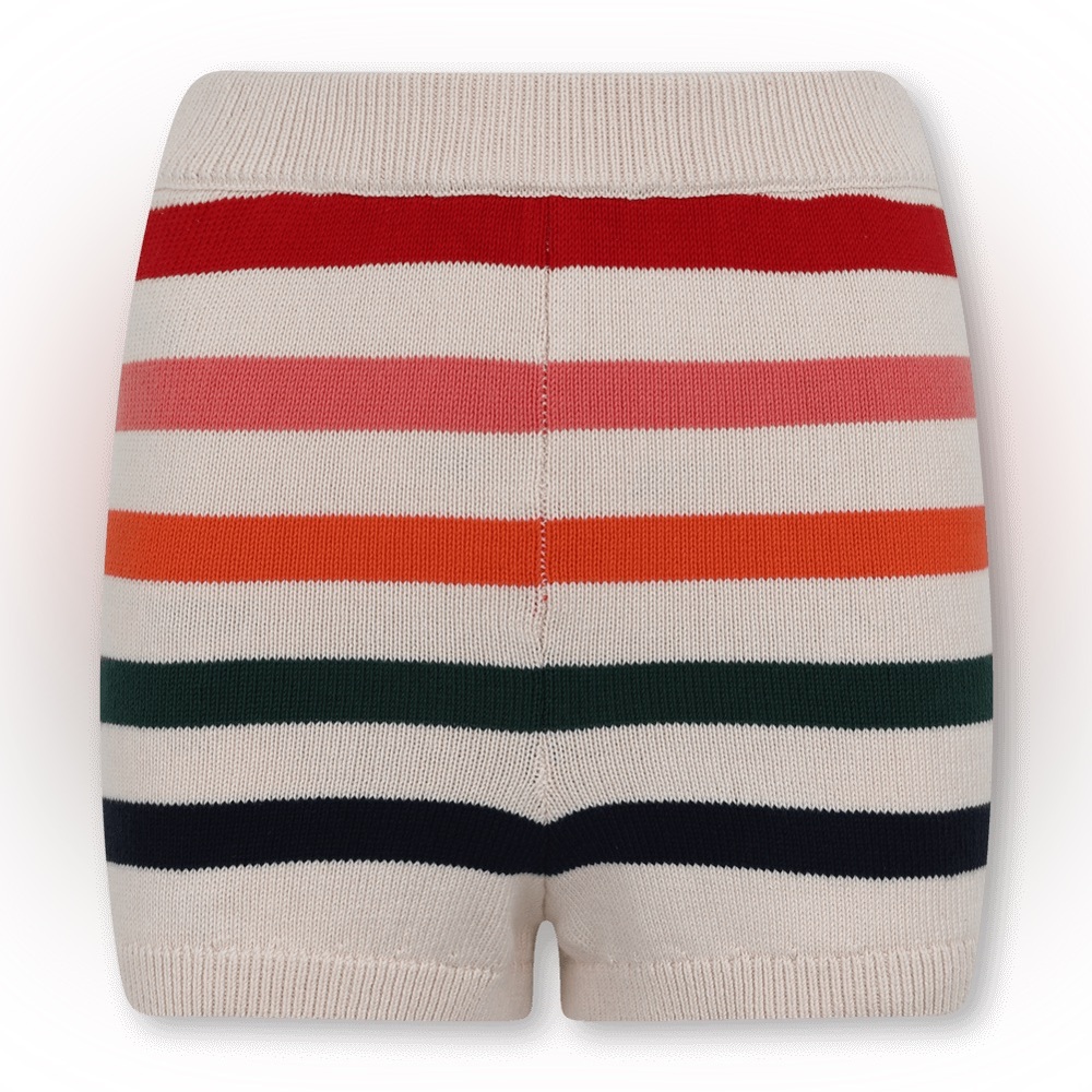 The Upside Aster Knit Shortie Shorts in Rainbow Striped Size XS